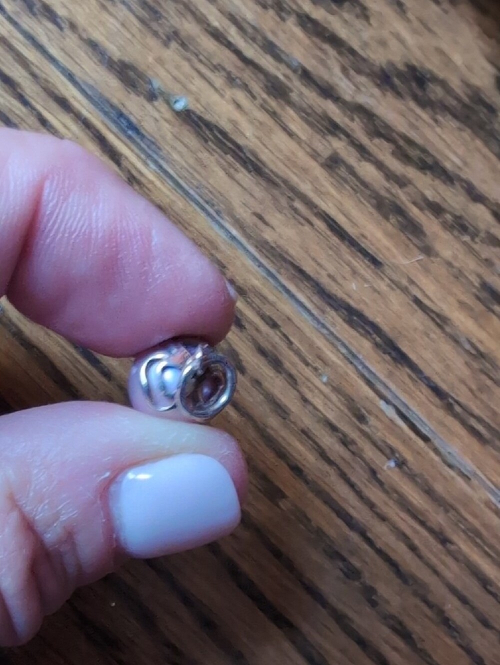 Retired Pandora Pink Pearl Drop Charm Pendant with Silver Cap - Picture 2 of 3